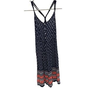 Staccato Boho Navy Blue Paisley Button Front Midi dressSize M